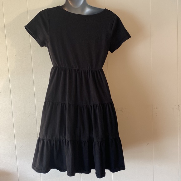 Wild Fable Black Short Sleeve Tiered Knit Babydoll Dress - Picture 4 of 8